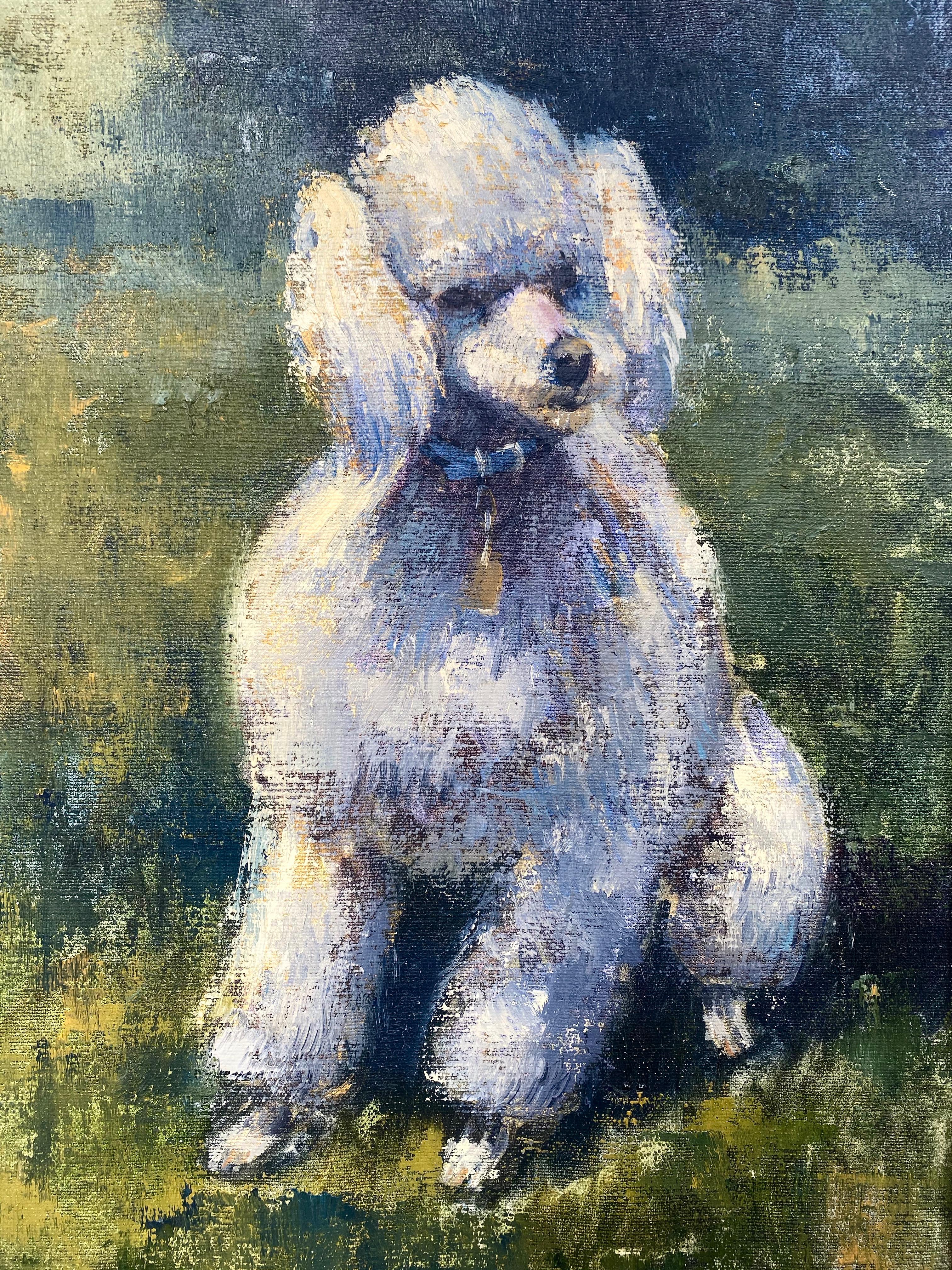 Mid-Century Modern Ben Abril, Impressionist Portrait Painting of Nixon's Poodle Vicky, 1960s For Sale