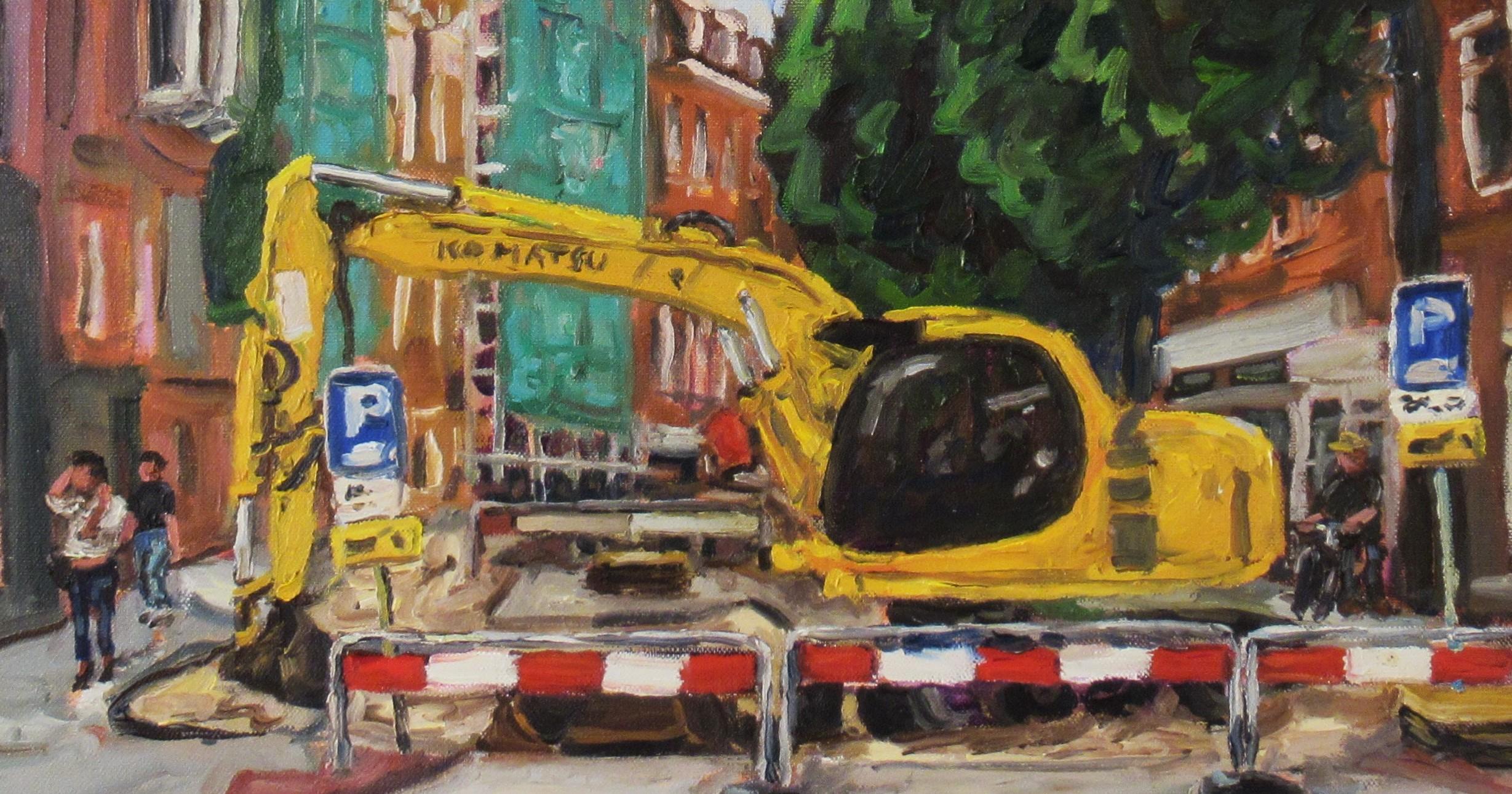 Excavator (Amerikanischer Impressionismus), Painting, von Ben Abril