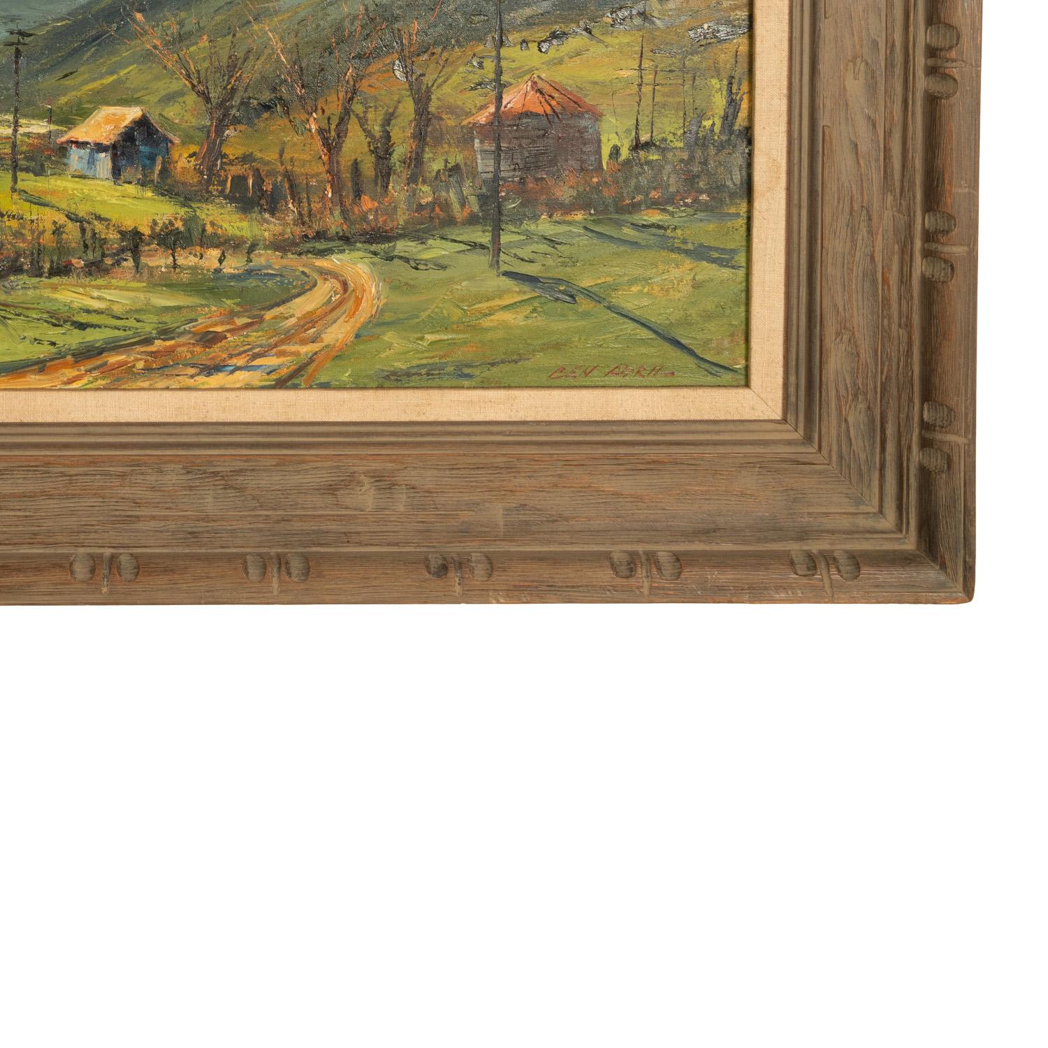 Oil on Canvas Painting Southern California Los Angeles Country Scene Windmill For Sale 9
