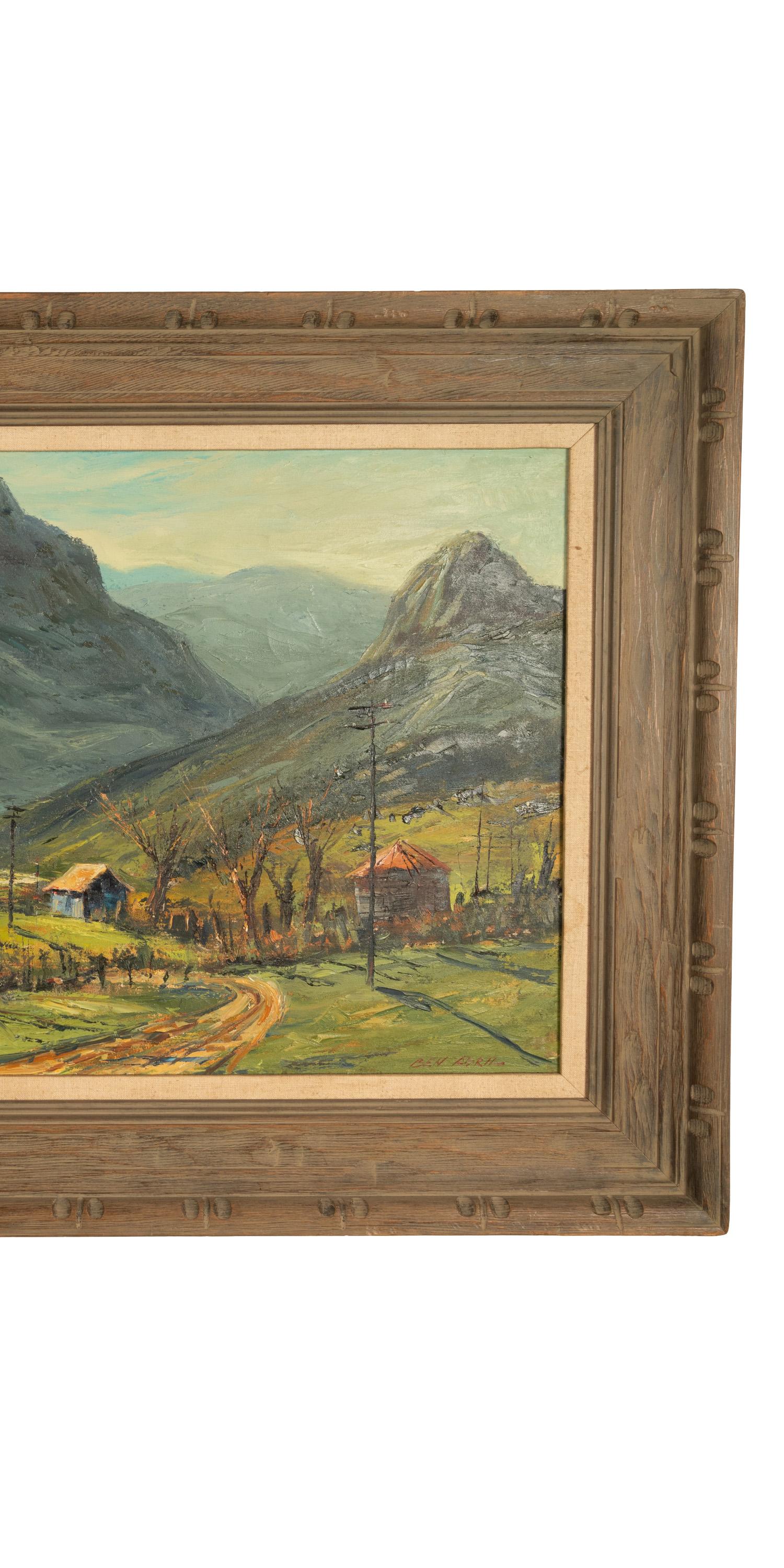 Oil on Canvas Painting Southern California Los Angeles Country Scene Windmill For Sale 2