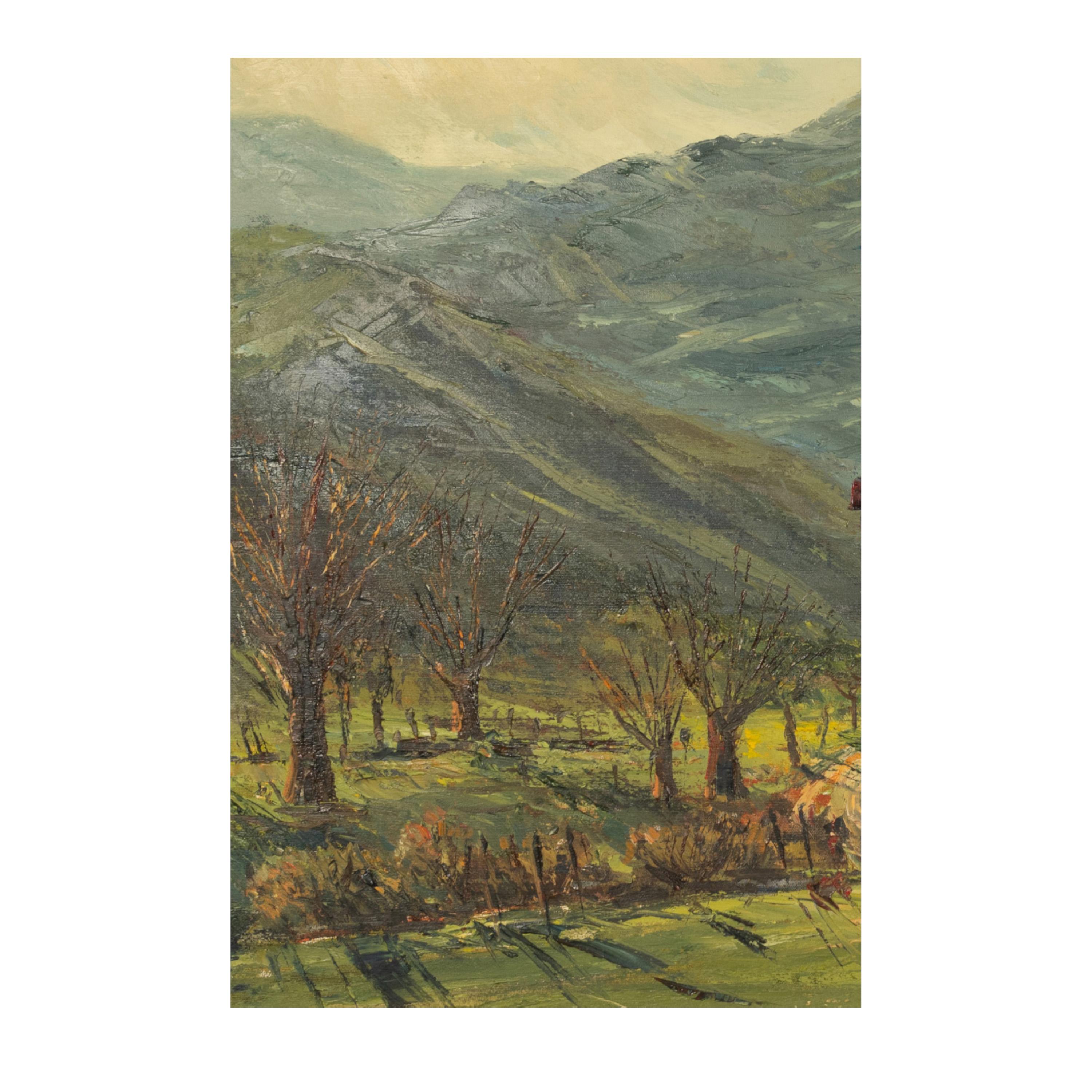 Oil on Canvas Painting Southern California Los Angeles Country Scene Windmill For Sale 3