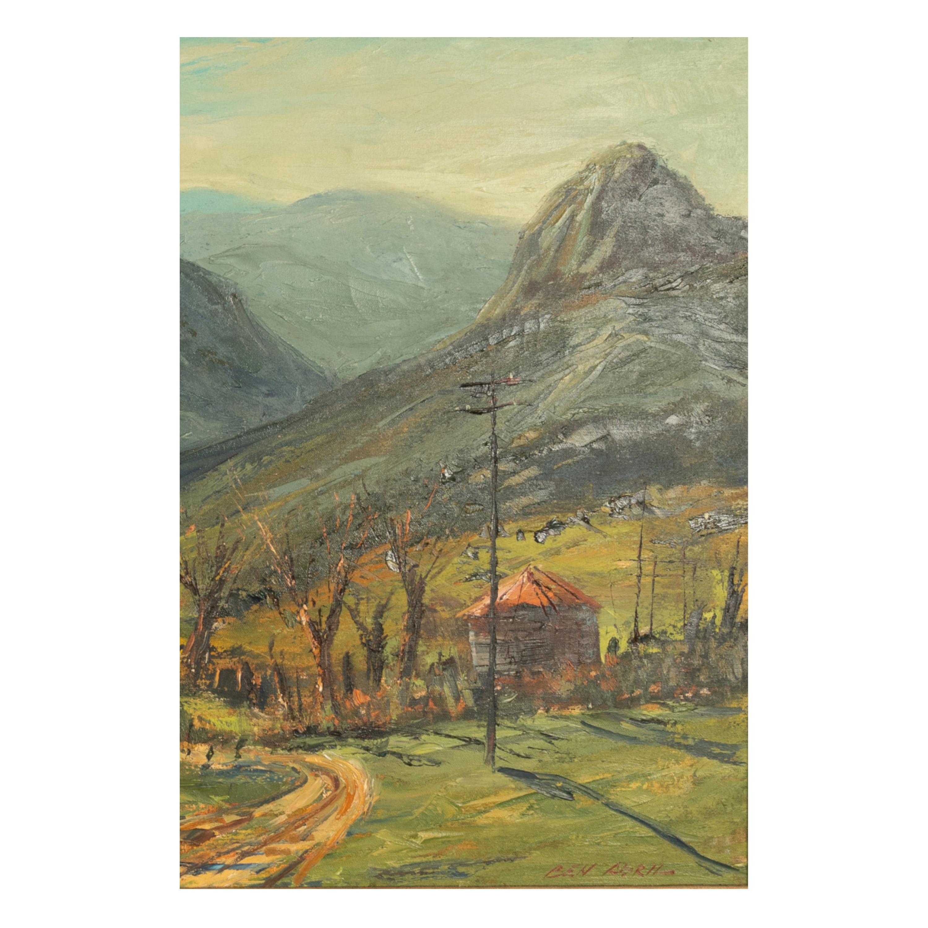 Oil on Canvas Painting Southern California Los Angeles Country Scene Windmill For Sale 5