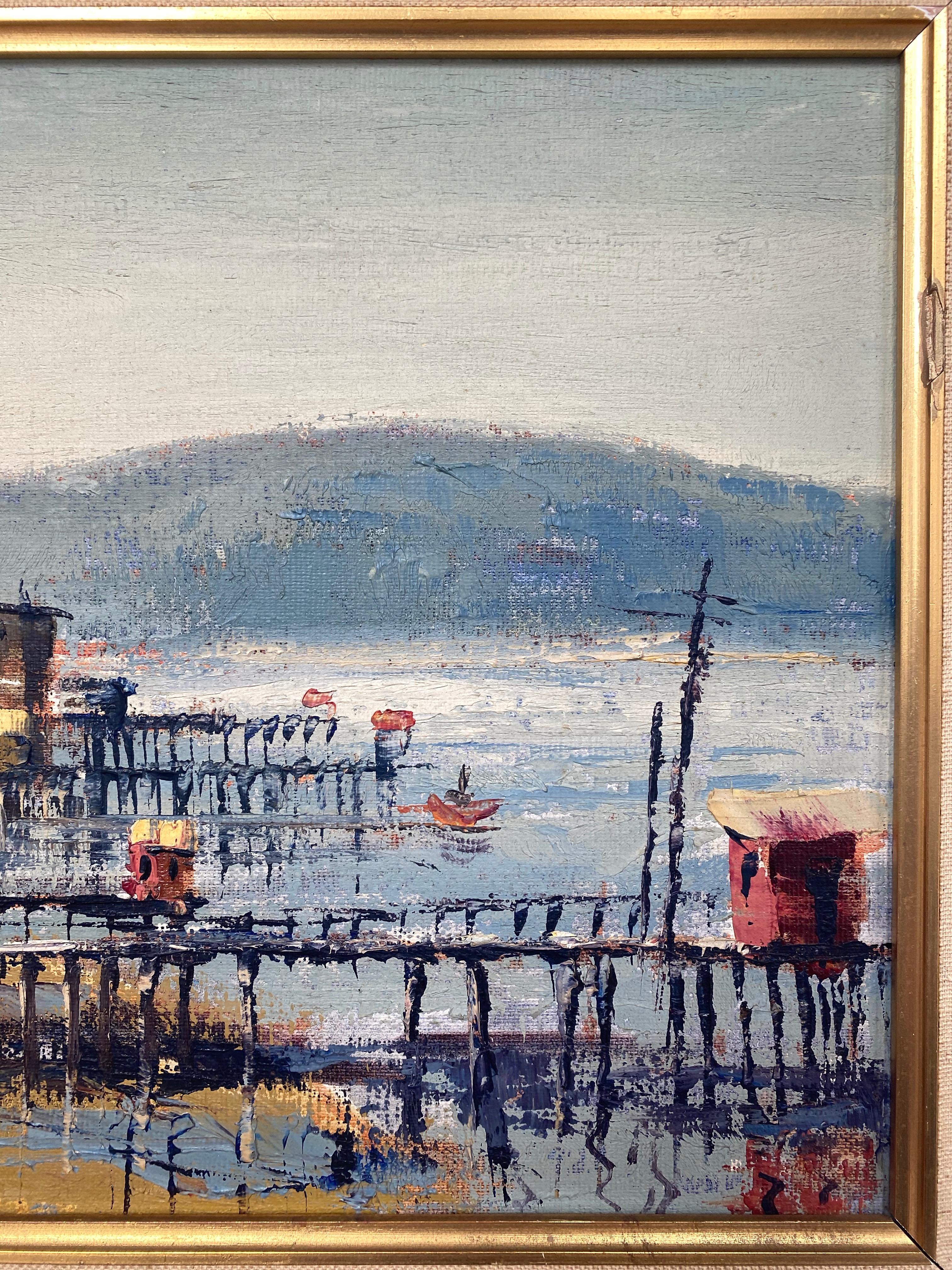 Ben Abril “Tomales Bay California”, Impressionist Landscape Painting, 1960s 1