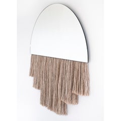 Ben & Aja Blanc – Half Moon Mirror With Hand-spun, Hand-painted Silk Fibre
