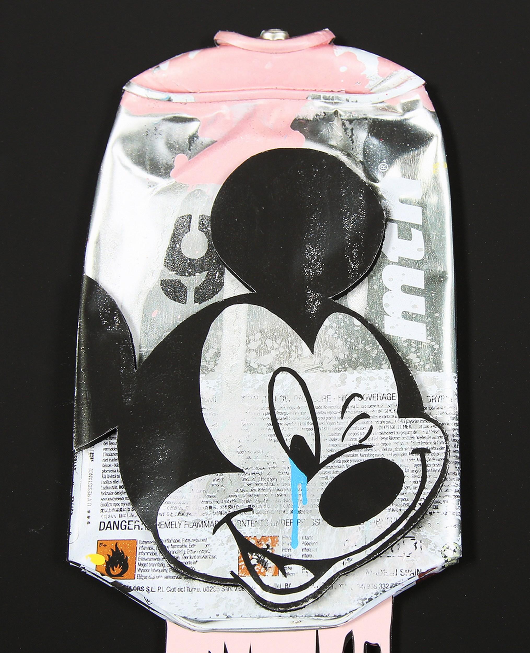 Mickey Montana (rose, Pop Art, Street Art, Disney) - Noir Figurative Print par Ben Allen