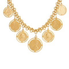 ben-amun 24K Gold-Plated Coin Chain Necklace