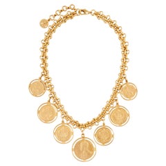 ben-amun 24K Gold-Plated Coin Chain Necklace