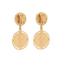 ben-amun 24K Gold-Plated Coin Clip On Earrings