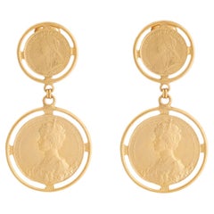 ben-amun 24K Gold-Plated Coin Clip On Earrings