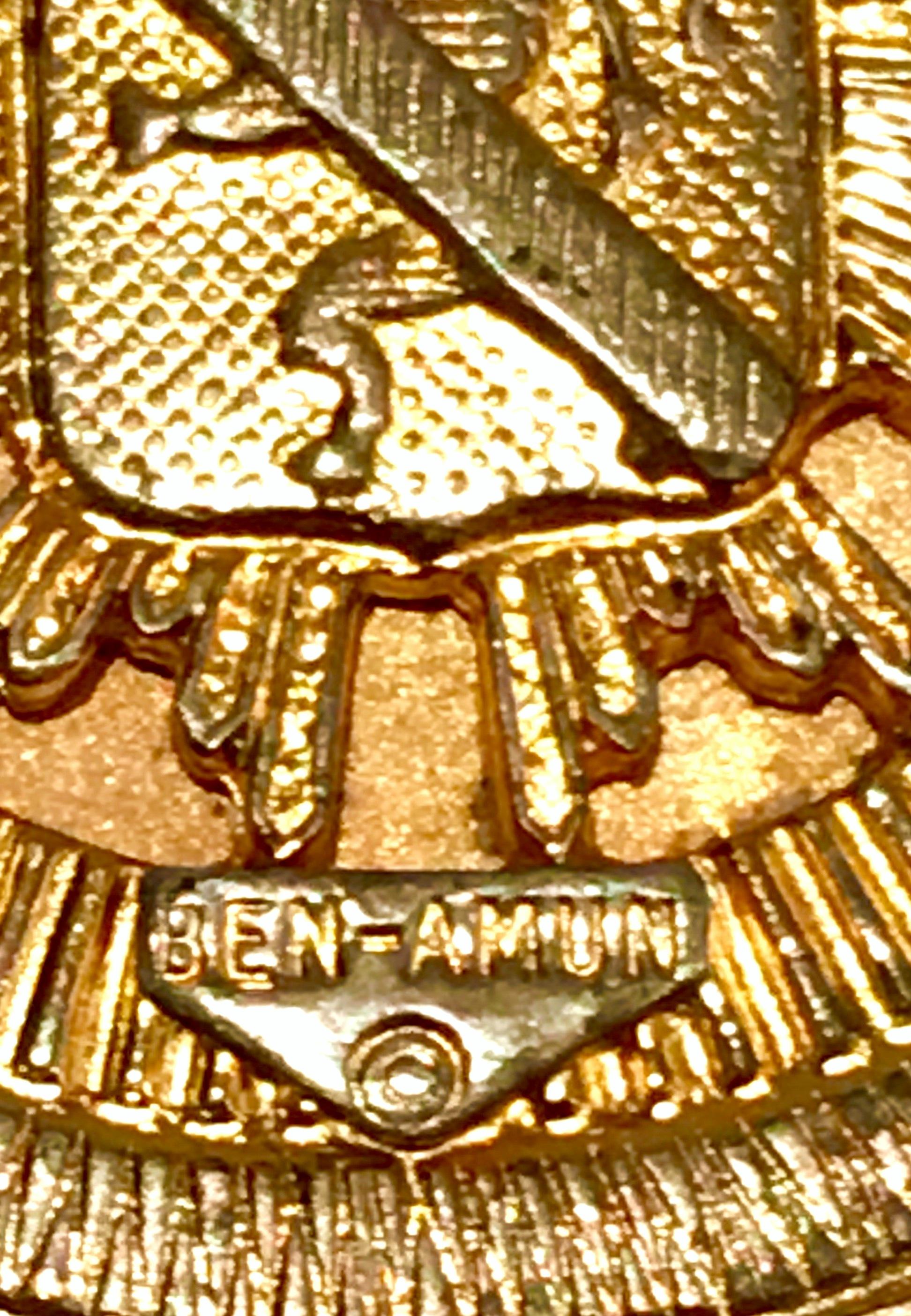80's Gold Gilt & Swarovski Crystal Roman Coin Necklace Pendant By, Ben Amum 5