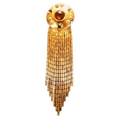 Vintage Ben Amun Goldtone & Faceted Glass Brooch