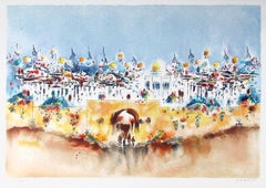 Jerusalem, Impressionistische Lithographie von Ben Avram