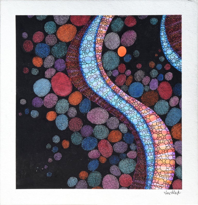 Ben Black Abstract Drawing - Color in Motion - Pointillist Abstract
