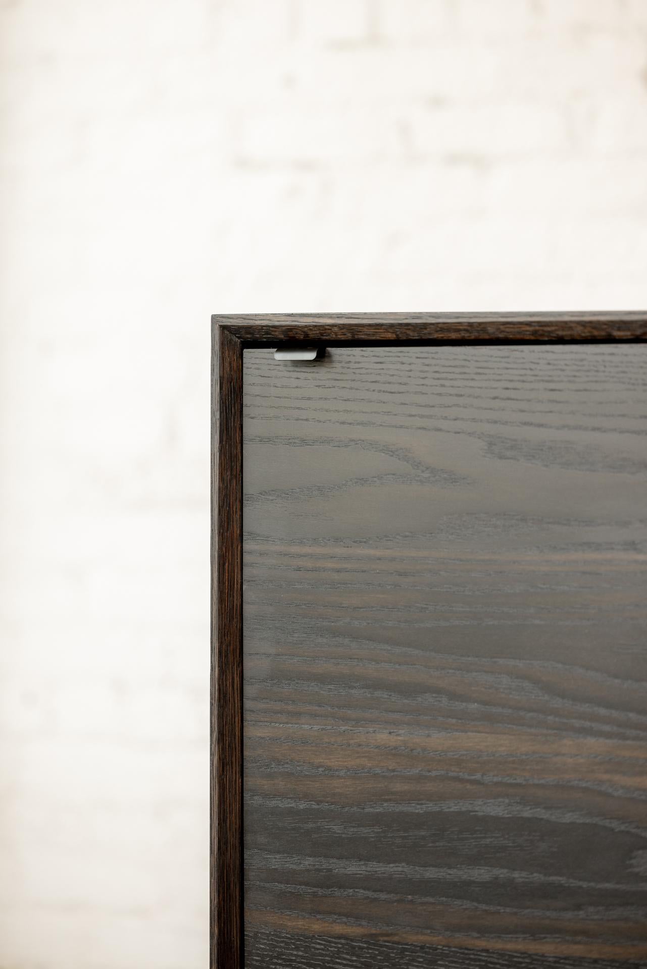 Hand-Crafted Ben Blackened Credenza in Torched Oak by Autonomous Furniture For Sale