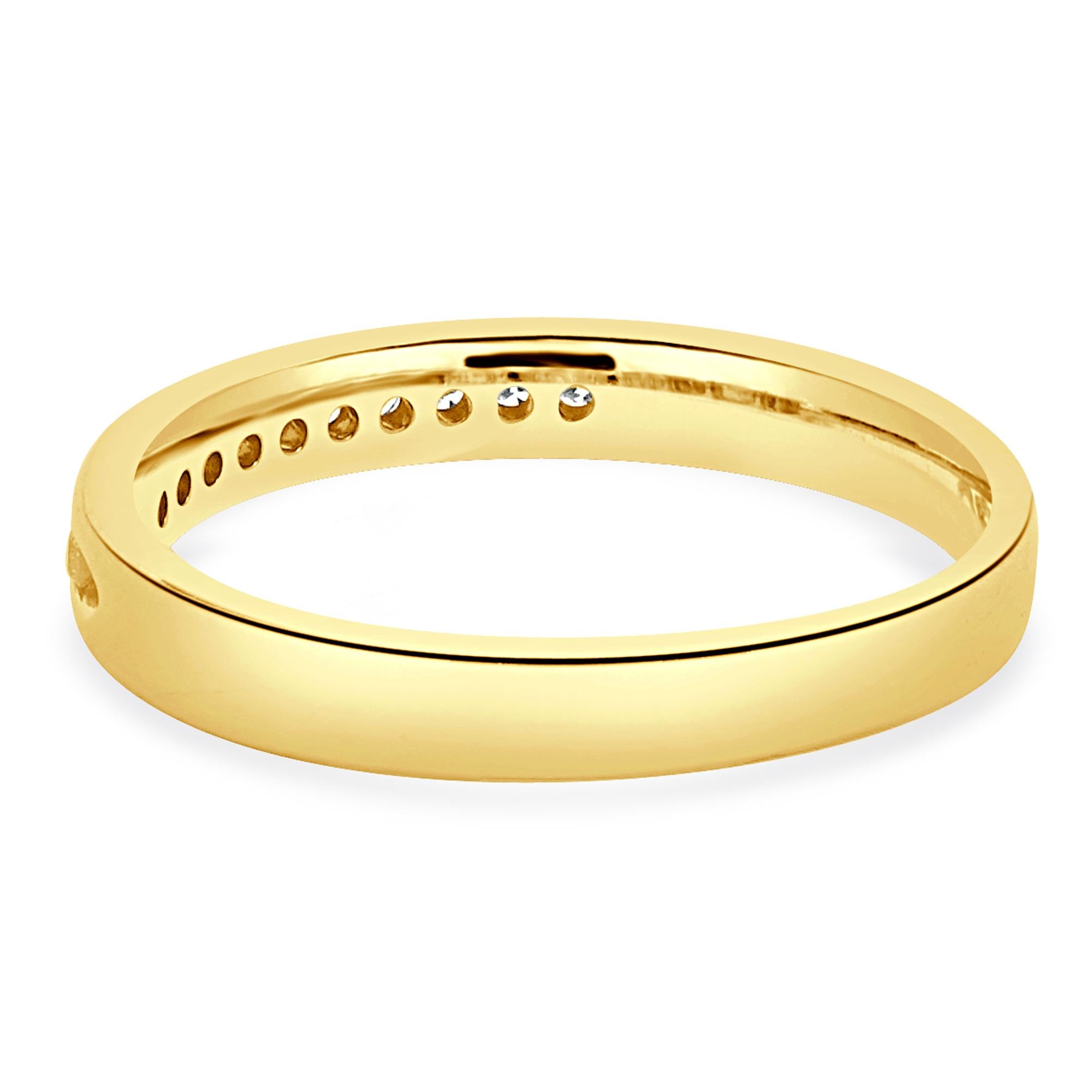 Round Cut Ben Bride 14 Karat Yellow Gold Channel Set Diamond Band