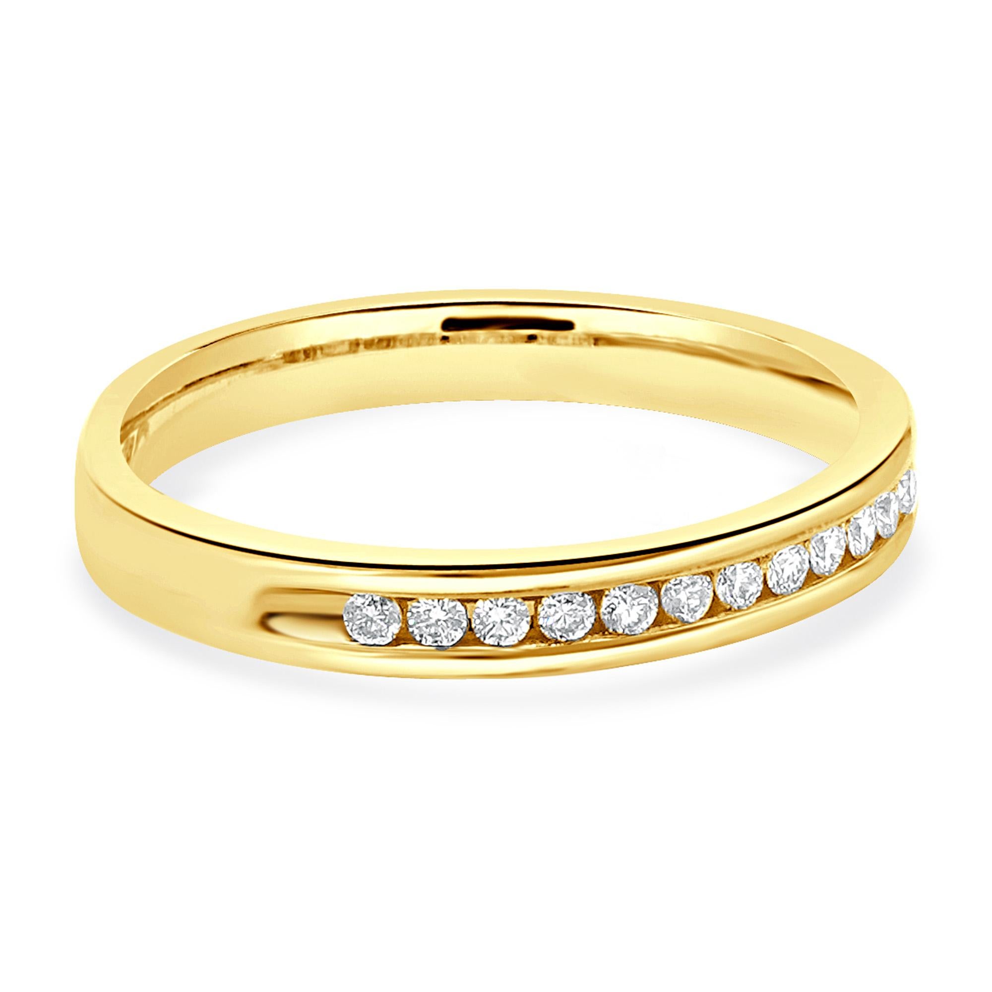 Ben Bride 14 Karat Yellow Gold Channel Set Diamond Band In Excellent Condition In Scottsdale, AZ