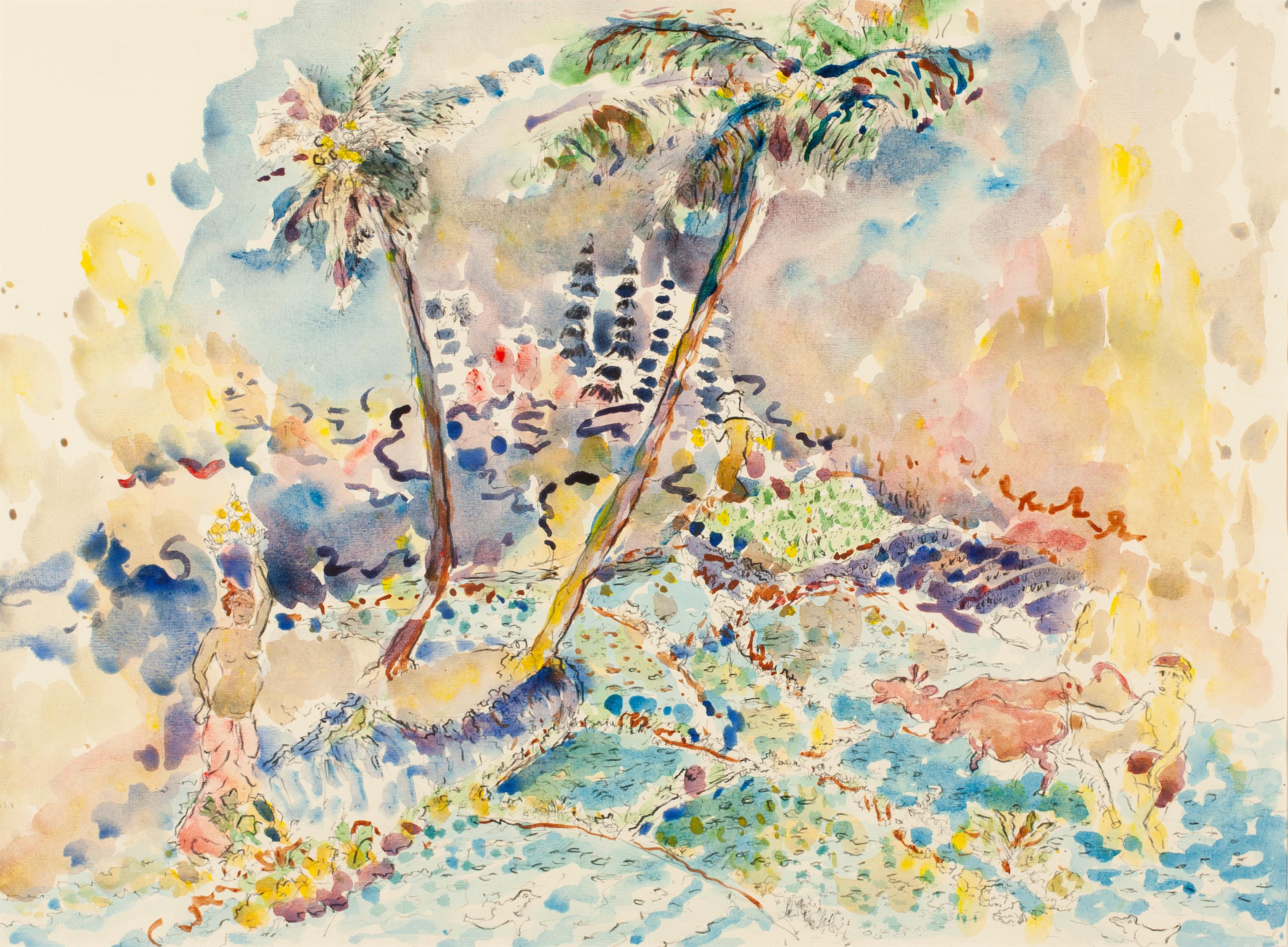 Paesaggio di Bali - Painting Impressionismo americano di Ben Cameron
