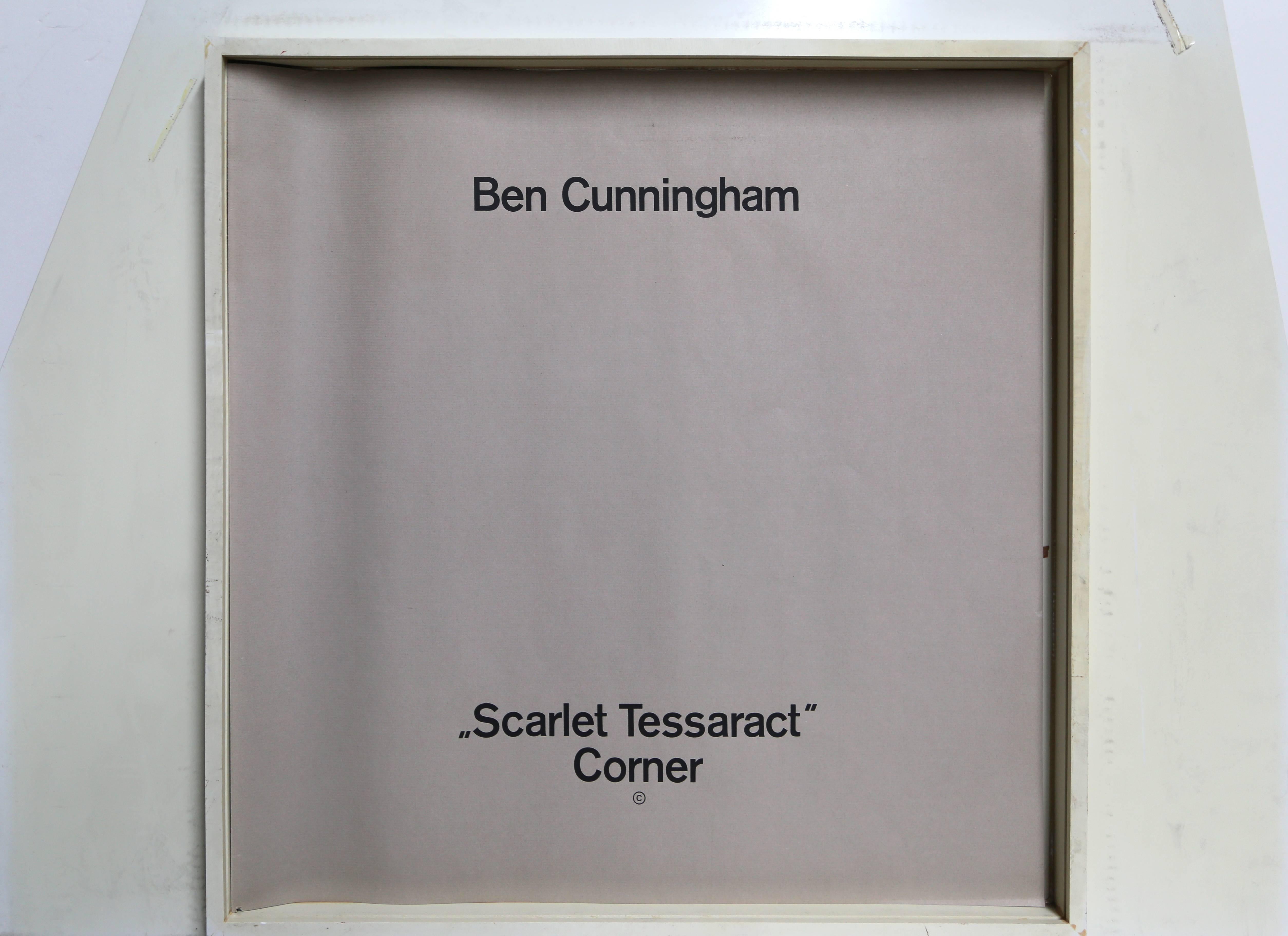 Artist: Ben Cunningham (American, 1904-1975)
Title: Scarlet Tesseract Corner
Year: circa 1970
Medium: Set of Two Silkscreens on Plastic Panel, signed and numbered verso
Edition: 125
Size of each panel: 30 x 30 inches
Size: 30 x 60 inches
Printer: