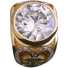 Ben Dannie 8.08 Carat Round N VS2 Diamond Men's Ring GIA Certified