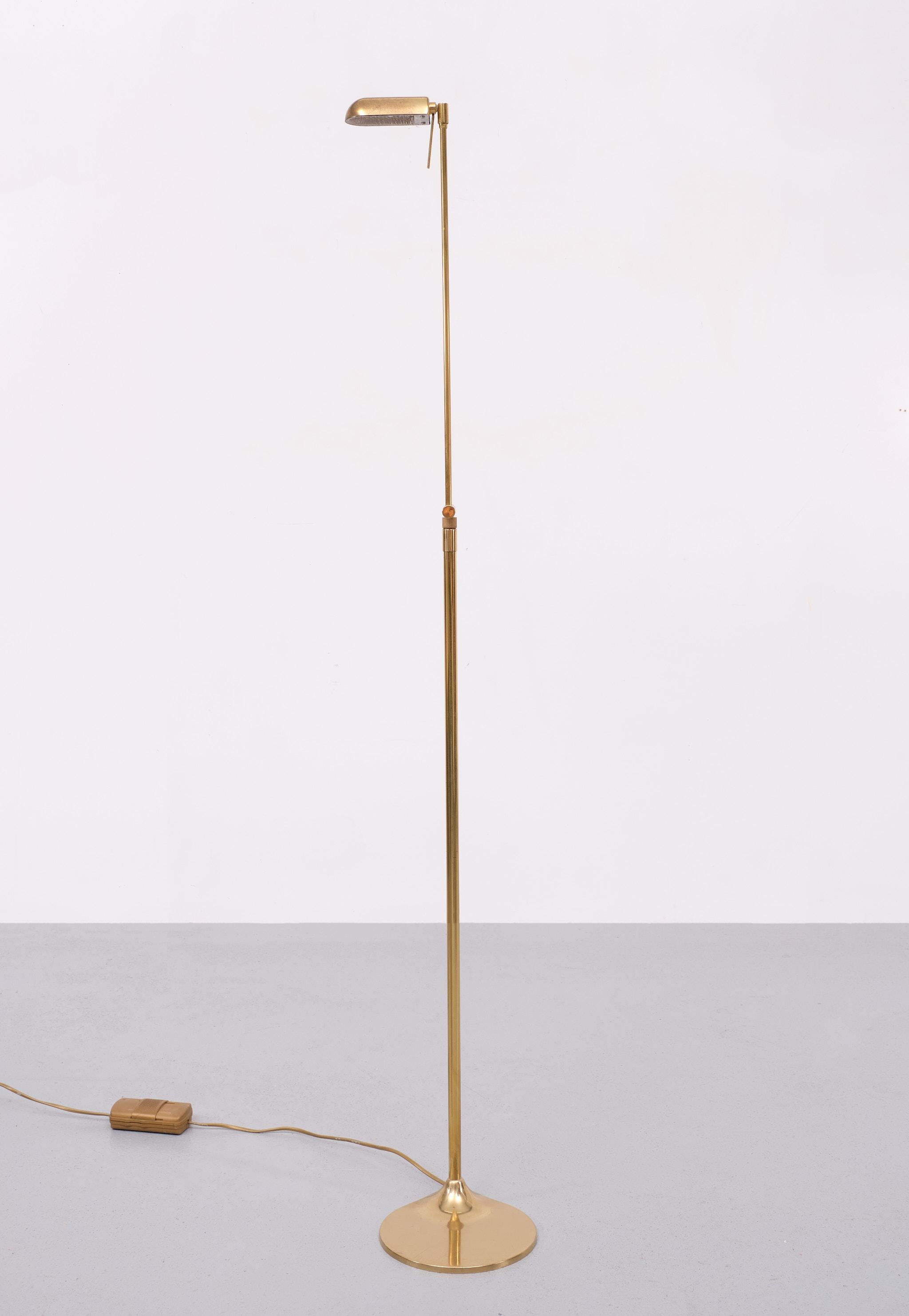 Mid-Century Modern Ben Demmers adjustable Brass Floor Lamp 1970s 