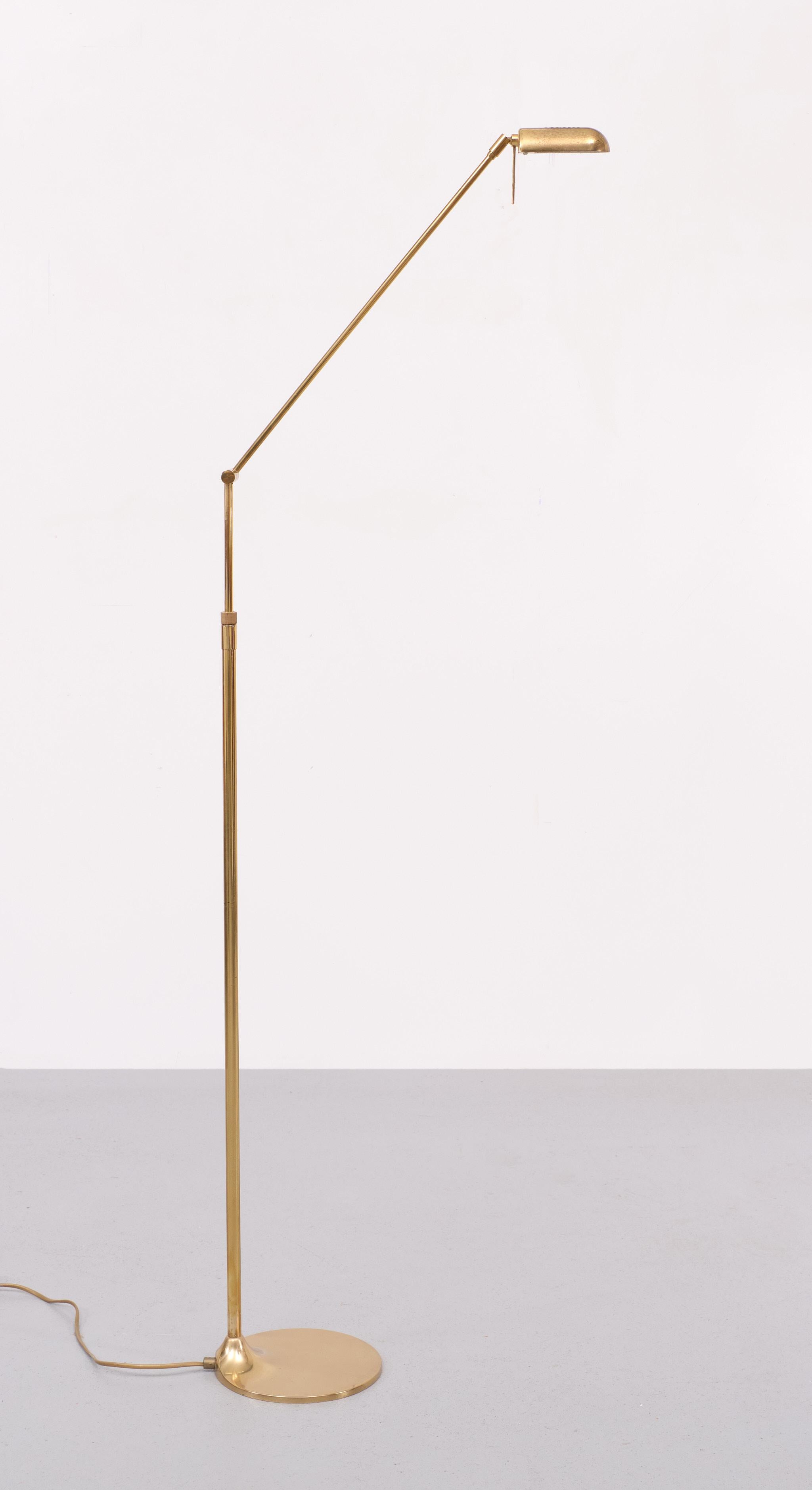 Dutch Ben Demmers adjustable Brass Floor Lamp 1970s 
