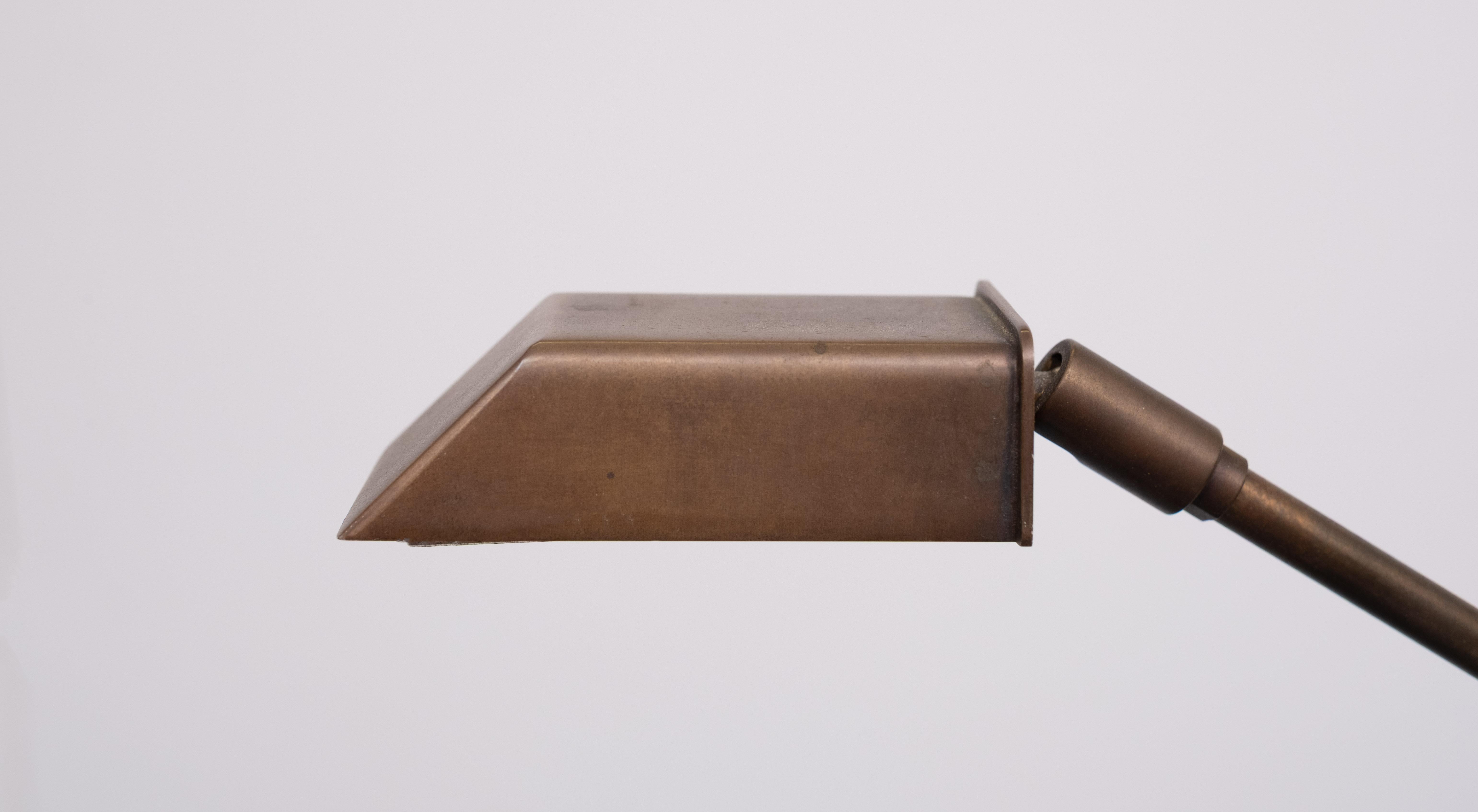 Late 20th Century Ben Demmers adjustable  Bronze Halogen Floor lamp 1980s For Sale