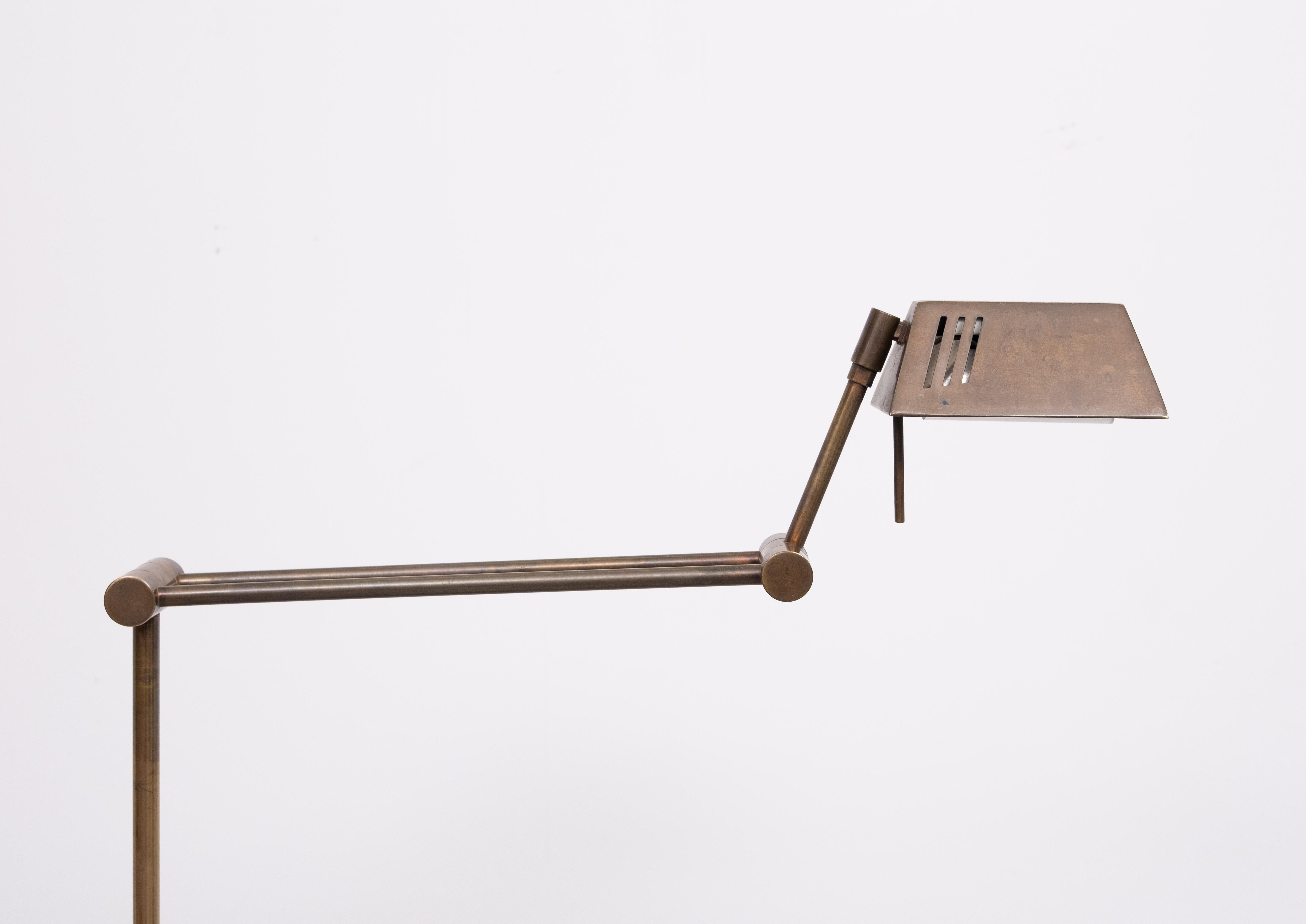 Ben Demmers Lámpara de pie halógena de bronce años 80 en Bueno estado para la venta en Den Haag, NL