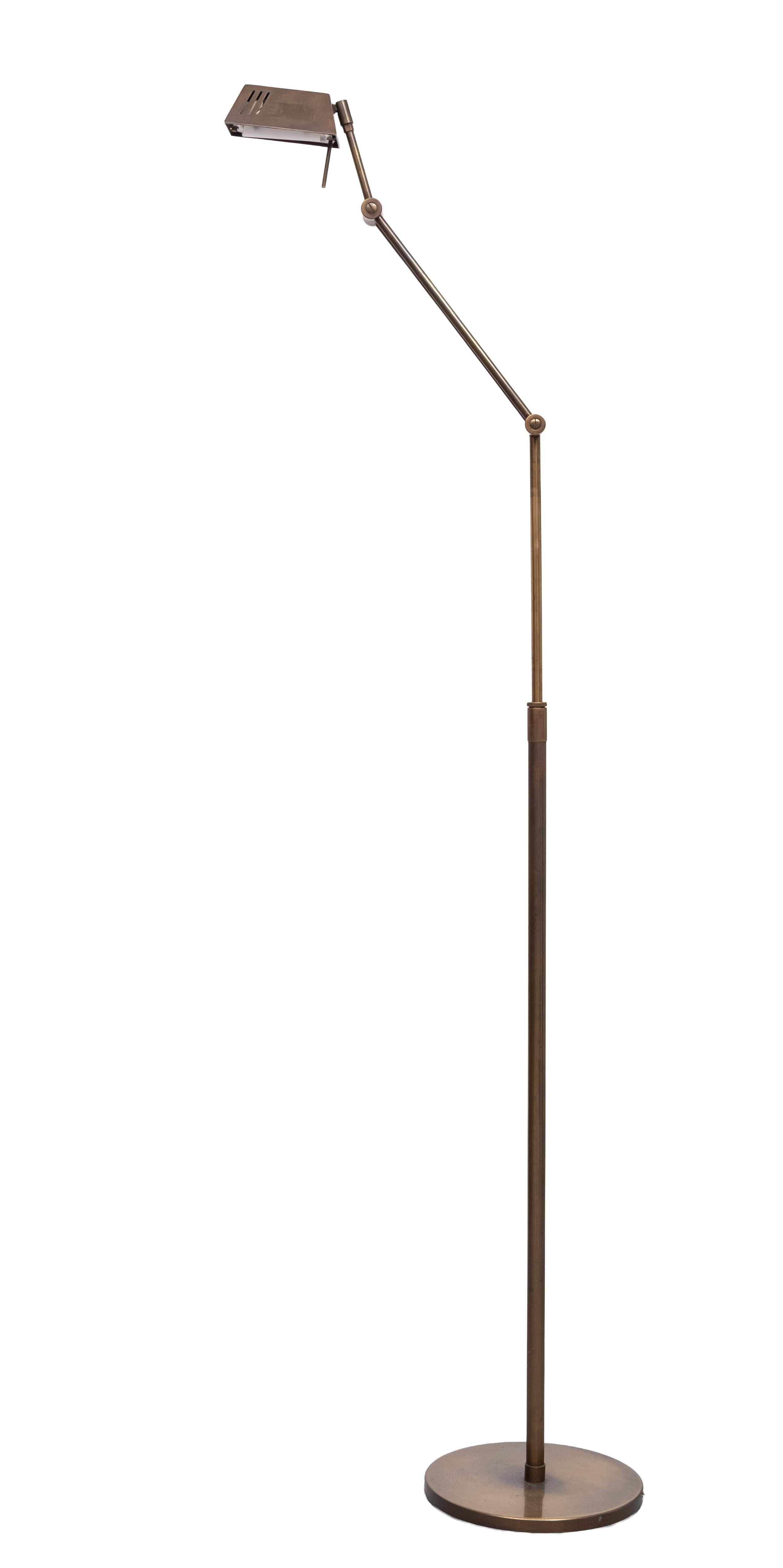 Ben Demmers Lámpara de pie halógena de bronce años 80 finales del siglo XX en venta