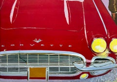 Red Corvette,  Hot Car -  Playboy Cartoon - Mid-Century