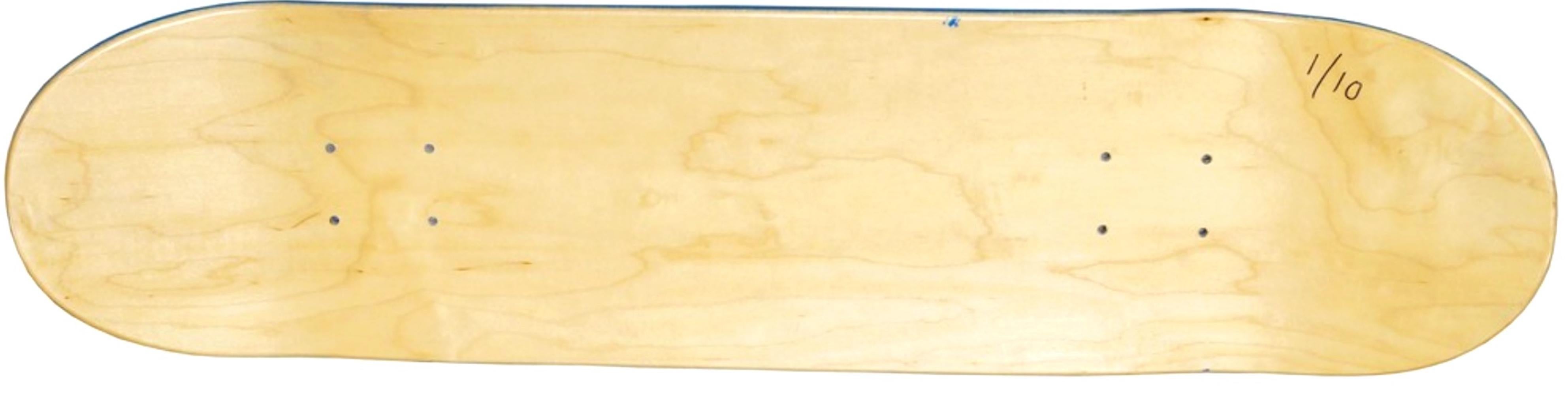 SCARY (Hand painted Skateboard Skate Deck) Signed 1/10 British Pop Street Artist - Sculpture by Ben Eine