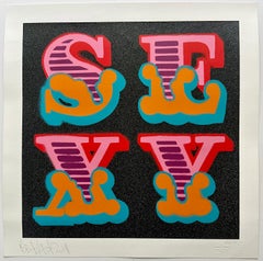 Ben Eine - Sexy - Schwarzer Glitzer