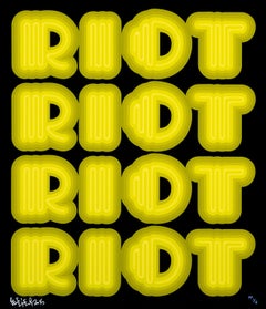 RIOT (Acid Green), rare large hand signed screen print
