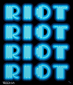 RIOT (Blue), rare large hand signed screen print