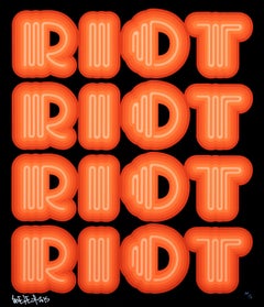 RIOT (Orange), rare large hand signed screen print