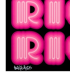 RIOT (Pink), rara serigrafia di grandi dimensioni firmata a mano
