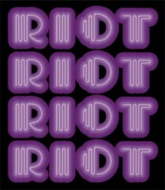 Riot (Purple) by Ben Eine