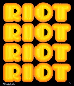 RIOT (Yellow), rare large hand signed screen print