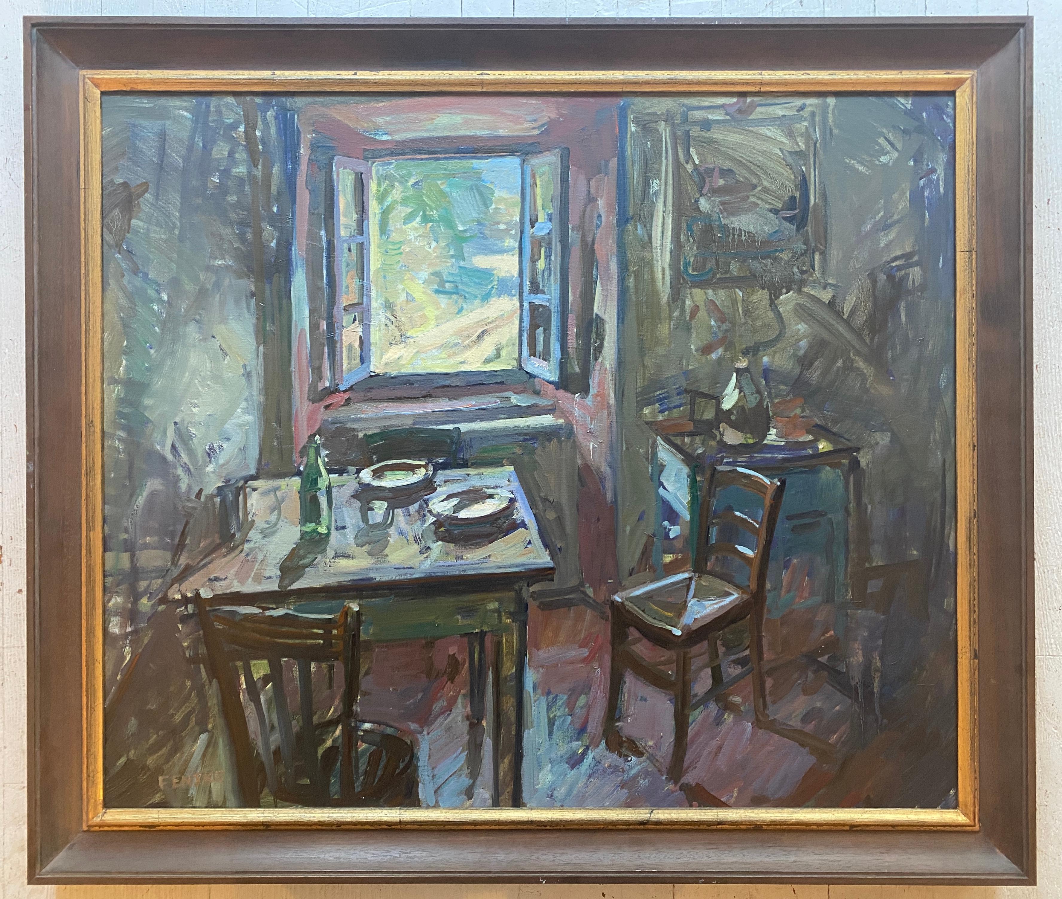 Intérieur de la maison impressionniste « 11 O'Clock » en Toscane, Italie, le matin - Painting de Ben Fenske