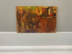 "Bar Scene" small impressionist oil painting - study
