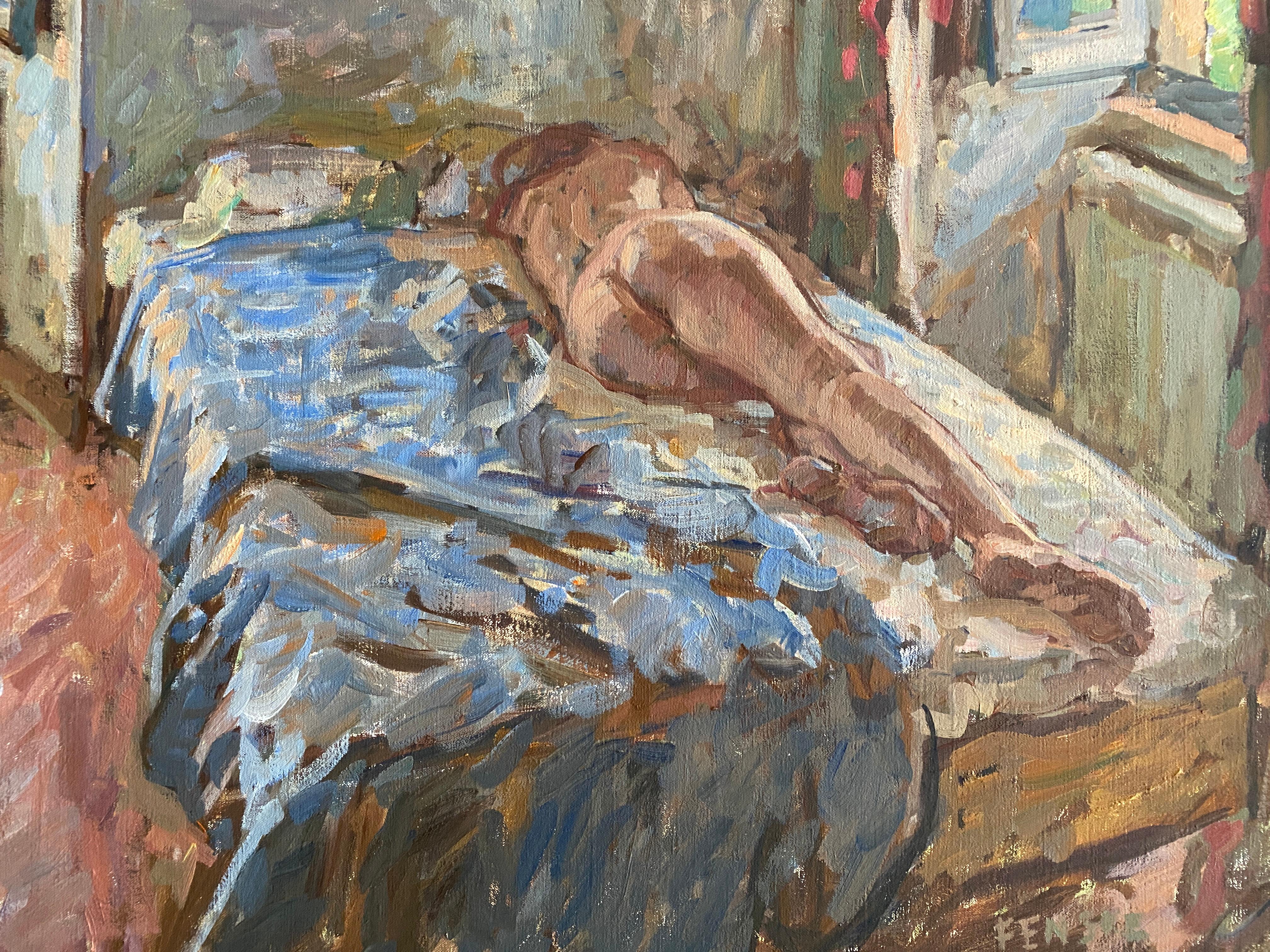 Bedroom - American Impressionist Painting by Ben Fenske