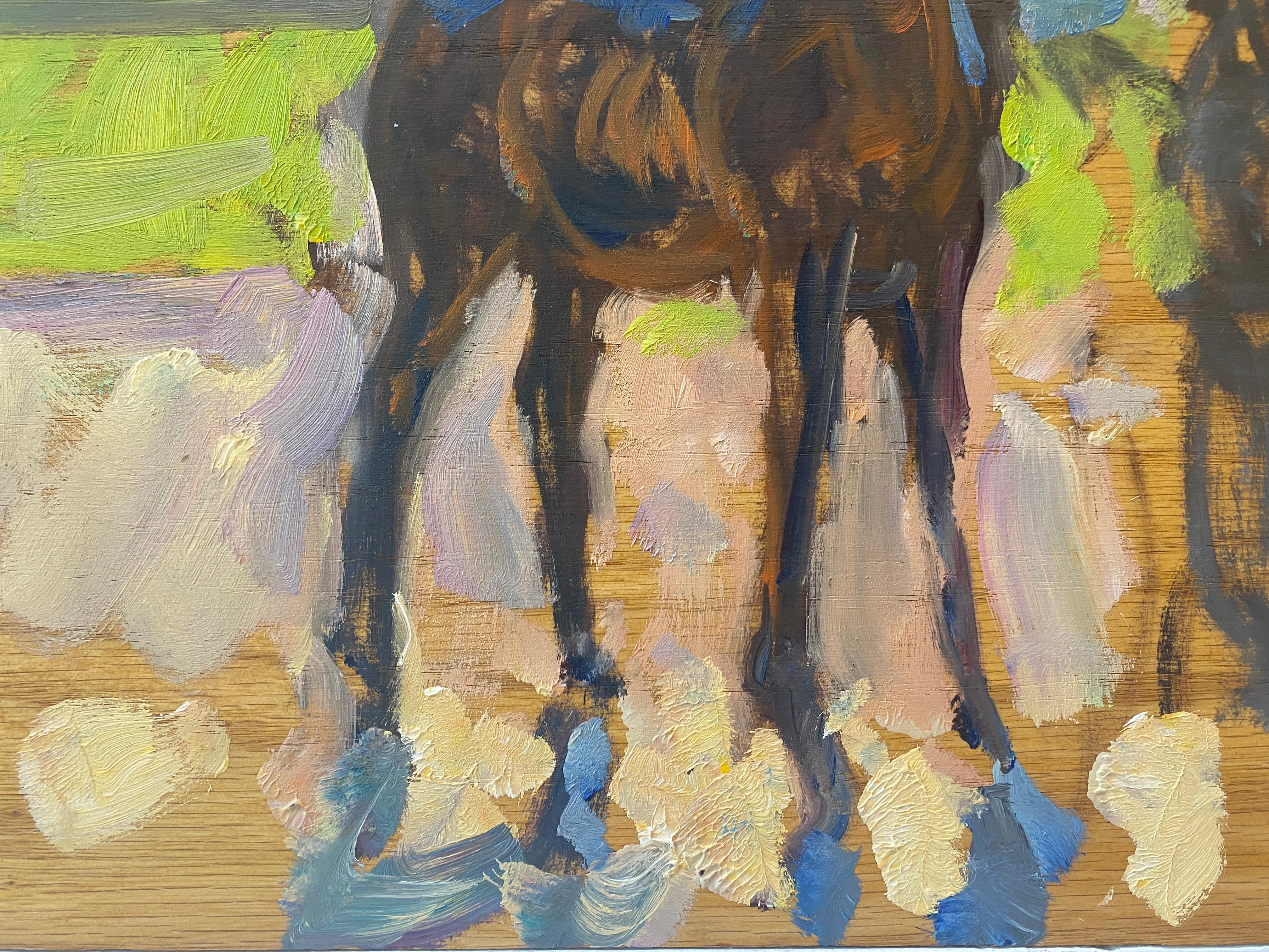 Horse Sketch - Beige Abstract Painting by Ben Fenske