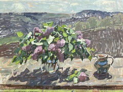 "Lilacs" Oil Painting, Flowers, Plein Air, Impressionist Style, 31.5x39.4 inches