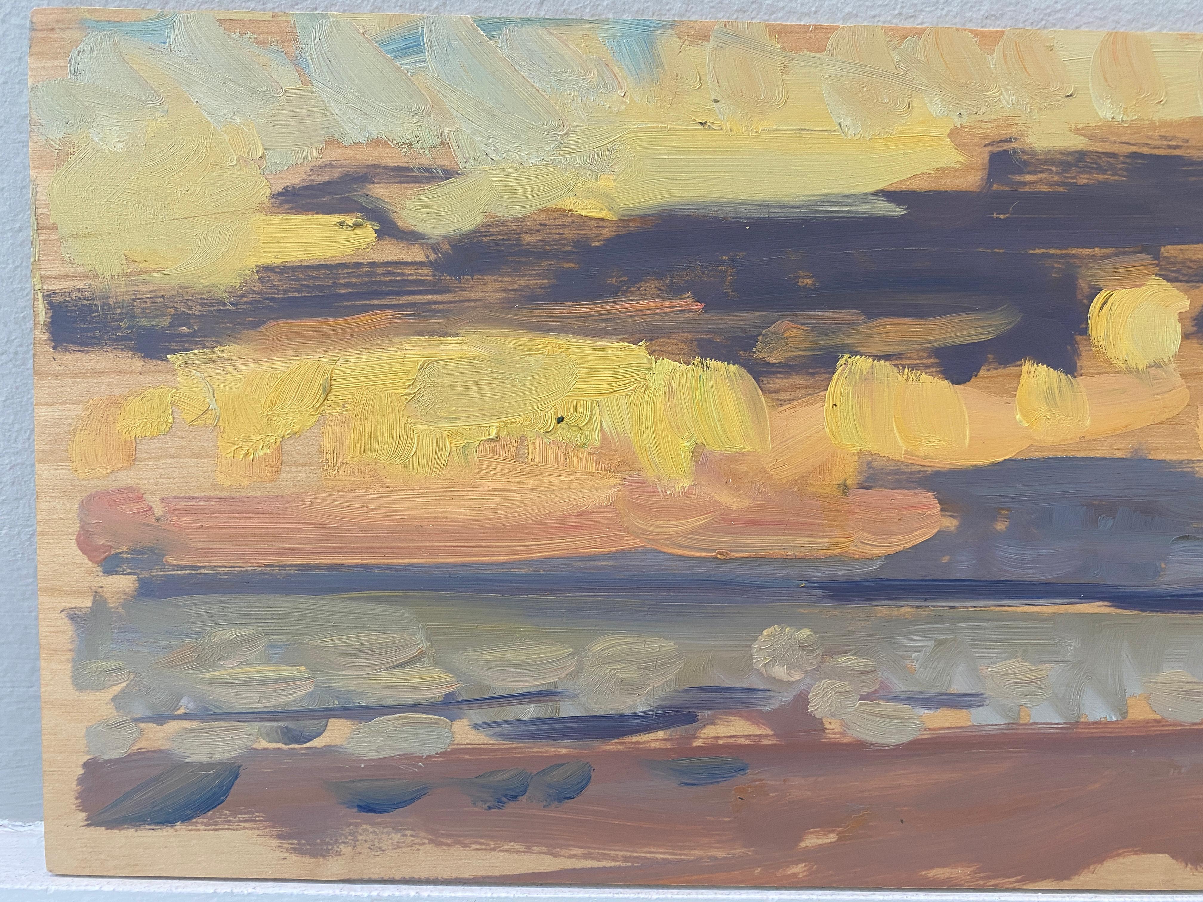Long Beach Study - Brown Abstract Painting by Ben Fenske