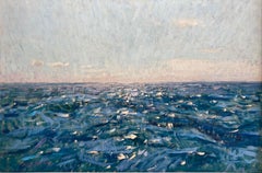 "Open Sea" impressionist perspective of a sailor in the vast blue Atlantic Ocean