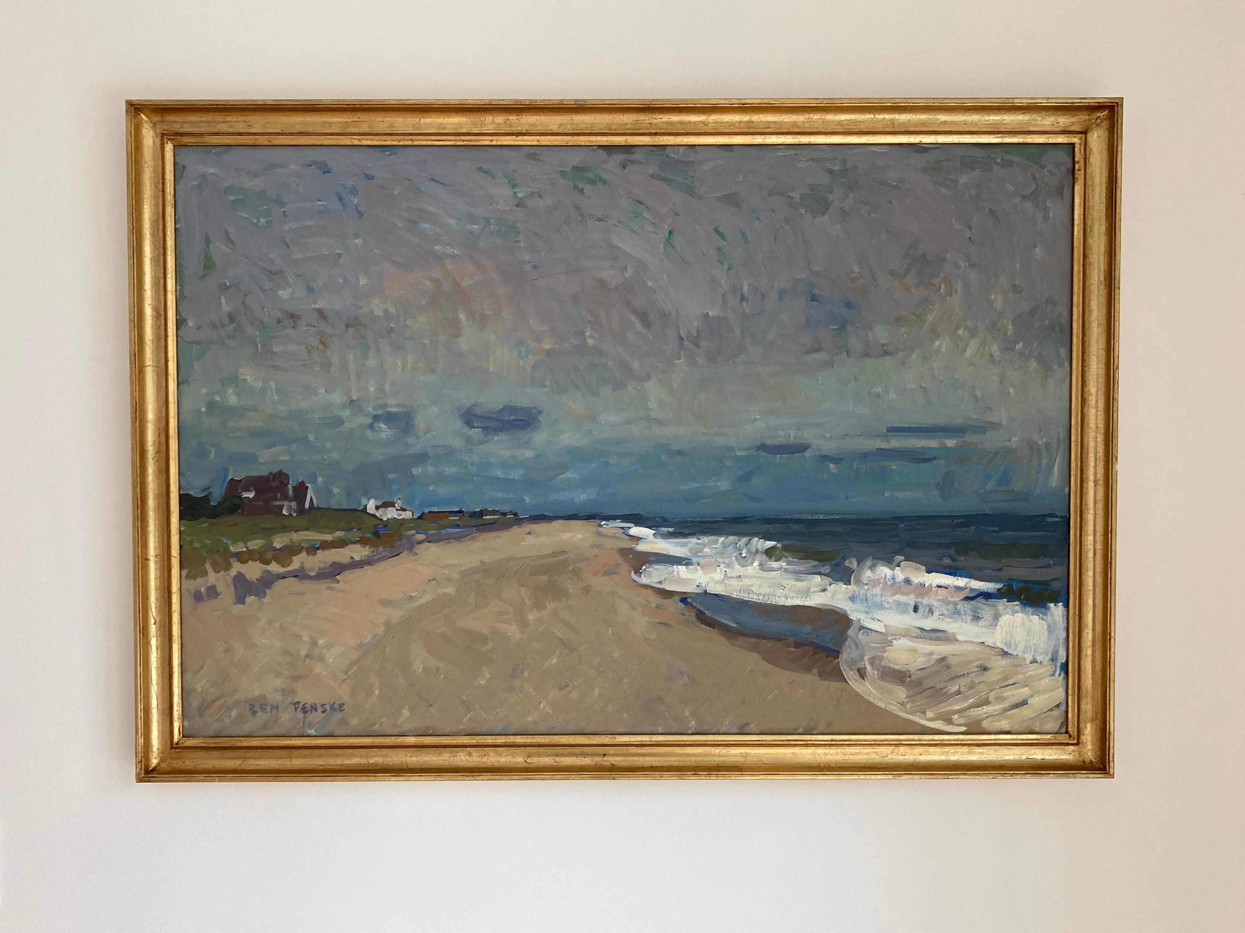 « Peter's Pond, septembre », vue impressionniste de la plage de Sagaponack en plein air - Impressionnisme Painting par Ben Fenske