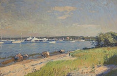 Sag Harbor from Secret Beach - 2023 Impressionist plein air painting Long Island