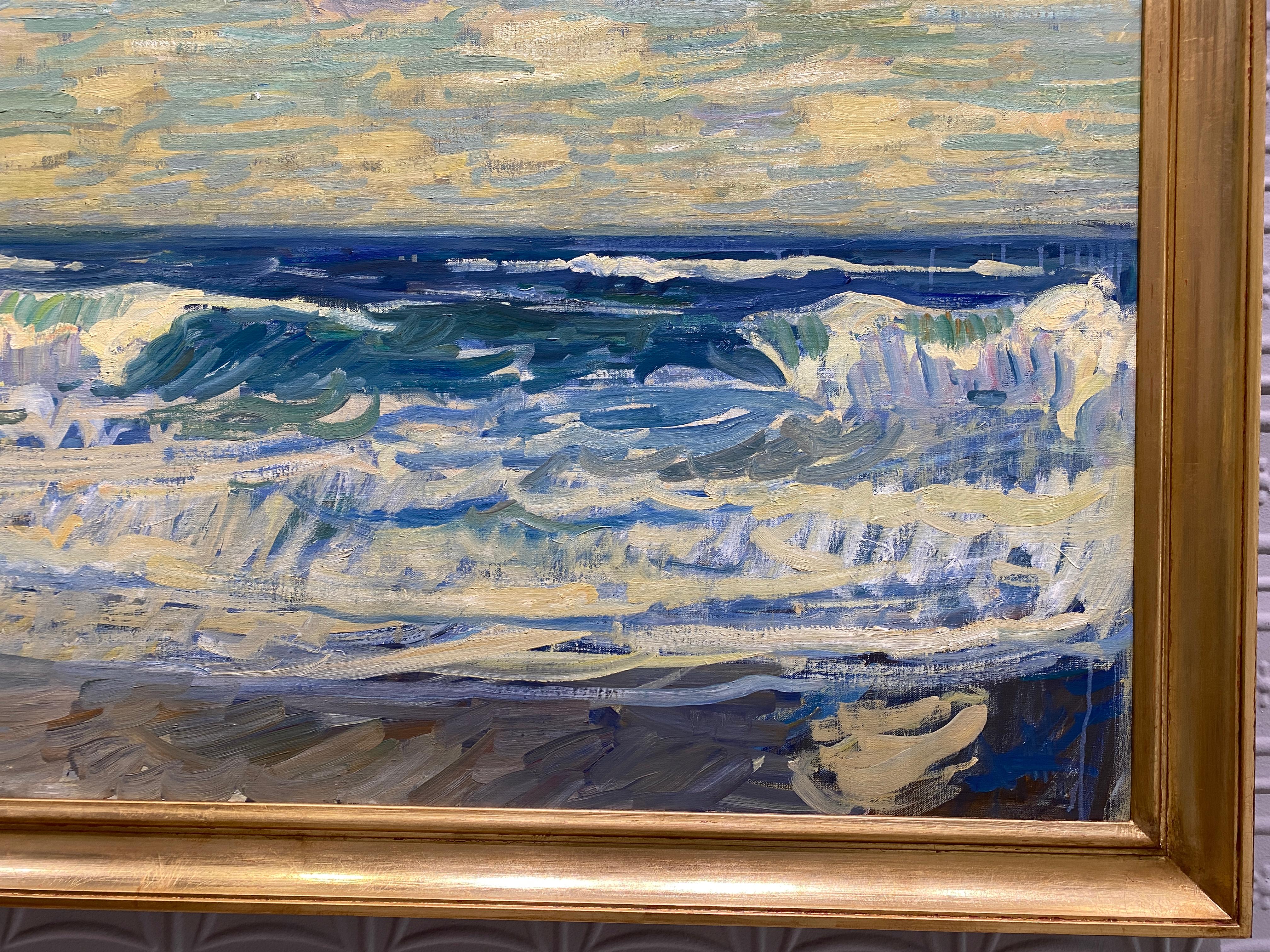 Sagaponack Waves - Impressionist Painting by Ben Fenske