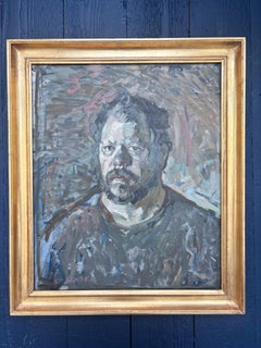 “Self Portrait” oil painting,  contemporary impressionist, Ben Fenske, framed