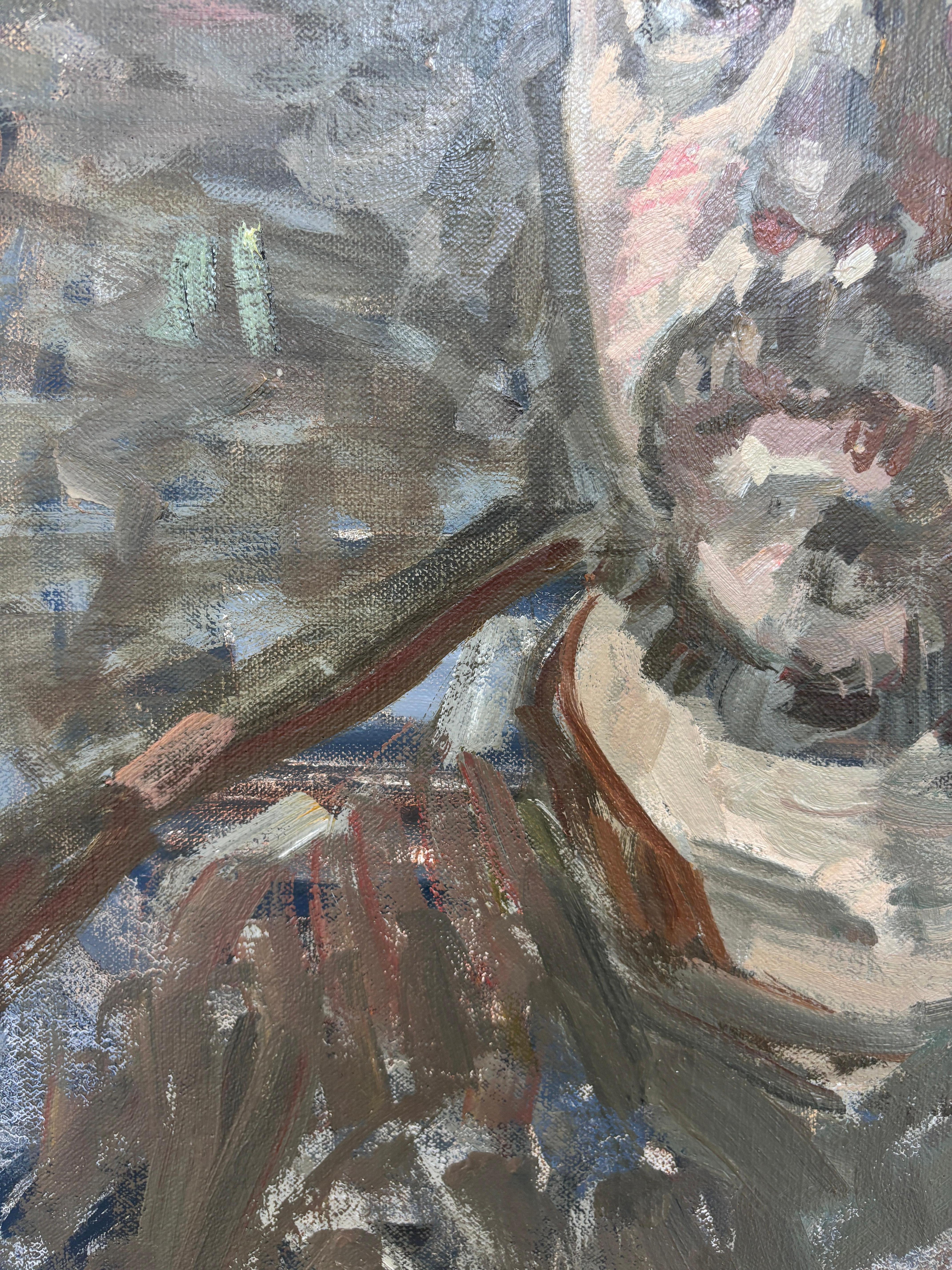 “Self Portrait” oil painting,  contemporary impressionist, Ben Fenske, framed For Sale 5