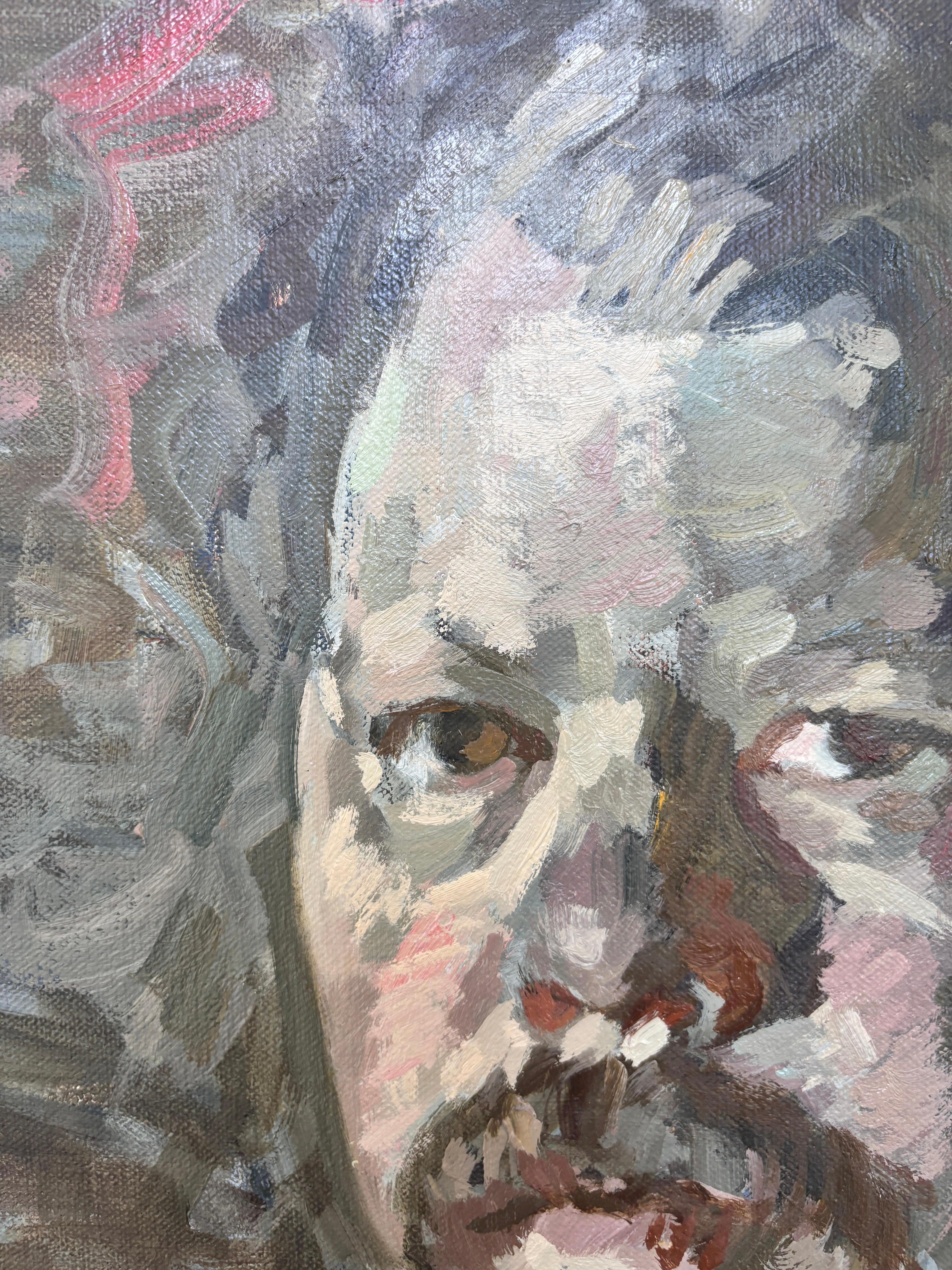 “Self Portrait” oil painting,  contemporary impressionist, Ben Fenske, framed For Sale 7